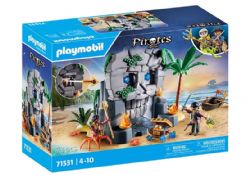 PLAYMOBIL PIRATES - ILE AU TRÉSOR AVEC PIRATE ET MONSTRE MARIN #71531